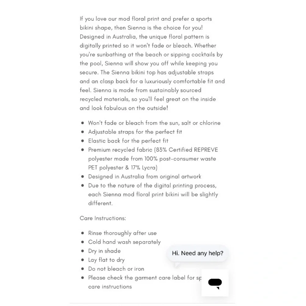 VDM the Label Sienna Mod Floral Bikini Top Size: Small - Picture 15 of 16